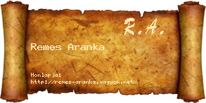 Remes Aranka névjegykártya