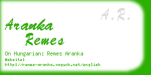 aranka remes business card